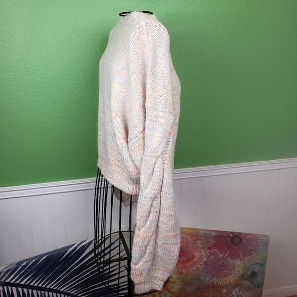 Emory Park Light Pastel Crop Chunky Knit Oversized Sleeves Size Large - Picture 4 of 8
